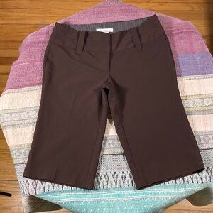 Y2K Charlette Russe Chocolate Mocha Brown Capri Pants Sz 7 Bermuda Low Rise